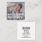 モダンヴィンテージブルーフォトフィルター スクエア名刺 (正面/裏面)