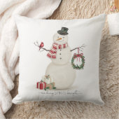 モダンヴィンテージホリデー雪だるま クッション (ブランケット)