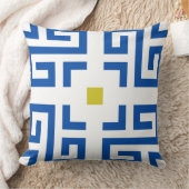 モダンヴィンテージボホブルー&イエロー基本パターン クッション (ブランケット)