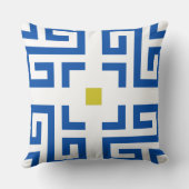 モダンヴィンテージボホブルー&イエロー基本パターン クッション (裏面)