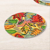 モダンヴィンテージユニークギフトデザインガーリー ラウンドペーパーコースター (アングル)