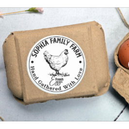 モダンヴィンテージラウンドパーソナライズされたファームの所有者名 ラウンドシール