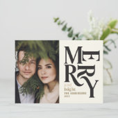 モダンヴィンテージレトロChritsmasブラック金ゴールド発表 案内状 (スタンド正面)