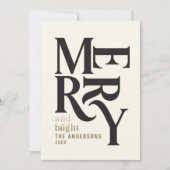 モダンヴィンテージレトロChritsmasブラック金ゴールド 案内状 (正面)