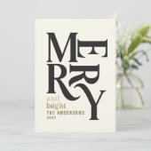 モダンヴィンテージレトロChritsmasブラック金ゴールド 案内状 (スタンド正面)