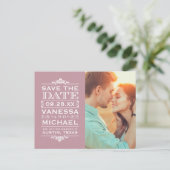 モダンヴィンテージ写真の保存日付 案内ポストカード (スタンド正面)