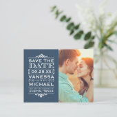 モダンヴィンテージ写真の保存日付 案内ポストカード (スタンド正面)