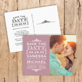 モダンヴィンテージ写真の保存日付 案内ポストカード