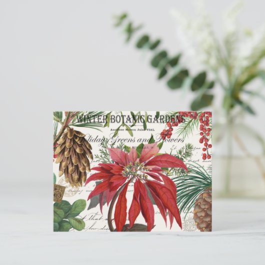 モダンヴィンテージ冬園フローラはがき ポストカード (スタンド正面)