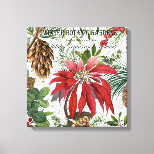 モダンヴィンテージ冬園フローラ キャンバスプリント (正面)