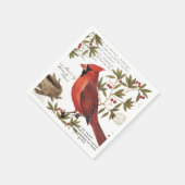 モダンヴィンテージ冬（鳥）ショウジョウコウカンチョウ スタンダードカクテルナプキン (角)