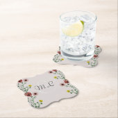 モダンヴィンテージ刺しゅうフローラ結婚ズ ペーパーコースター (インサイチュ)