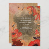 モダンヴィンテージ動揺して秋フローラ セーブザデート (正面/裏面)