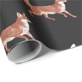 モダンヴィンテージ可愛い赤いキツネ模様 ラッピングペーパー (ロールコーナー)