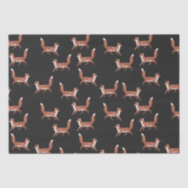 モダンヴィンテージ可愛い赤いキツネ模様 薄葉紙