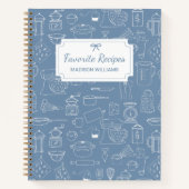 モダンヴィンテージ台所用品かわいいドードルレシピ ノートブック (正面)