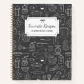 モダンヴィンテージ台所用品かわいいドードルレシピ ノートブック (正面)