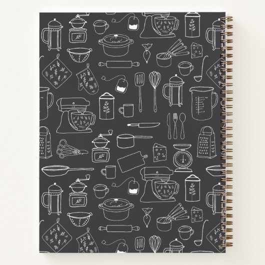 モダンヴィンテージ台所用品かわいいドードルレシピ ノートブック (裏面)
