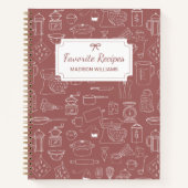 モダンヴィンテージ台所用品かわいいドードルレシピ ノートブック (正面)