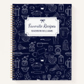 モダンヴィンテージ台所用品かわいいドードルレシピ ノートブック (正面)