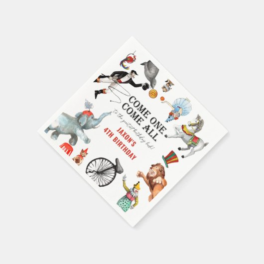 モダンヴィンテージ回路カーニバルフェスティバル誕生日 スタンダードカクテルナプキン (角)