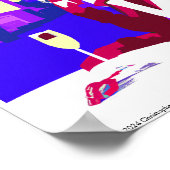 モダンヴィンテージ数々の色デジタル夕べワイン ポスター (角)