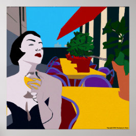 モダンヴィンテージ数々の色デジタル夕べワイン ポスター