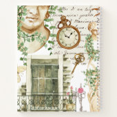 モダンヴィンテージ水絵を描色のギリシャ語 ノートブック (裏面)