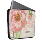 モダンヴィンテージ牡丹フローラ渦アンティークヴィンテージ ラップトップスリーブ (正面右)