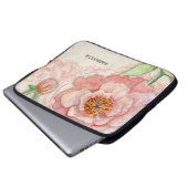 モダンヴィンテージ牡丹フローラ渦アンティークヴィンテージ ラップトップスリーブ (正面下部)