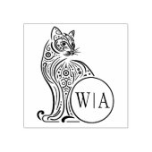 モダンヴィンテージ猫モノグラム ラバースタンプ (インプリント)