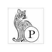 モダンヴィンテージ猫モノグラム ラバースタンプ (インプリント)