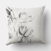 モダンヴィンテージ白黒水色フローラ クッション (裏面)