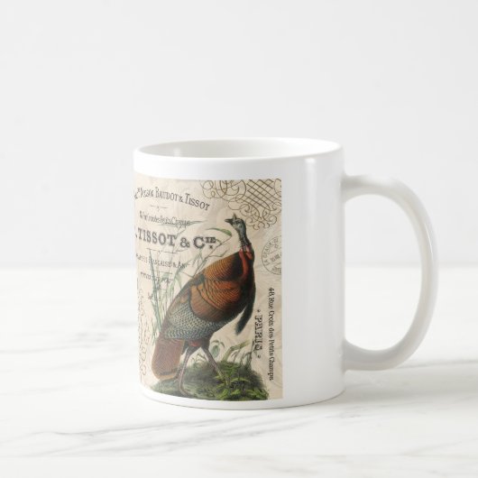 モダンヴィンテージ秋野生の七面鳥 コーヒーマグカップ (右)