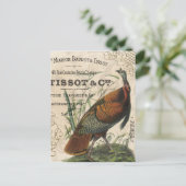 モダンヴィンテージ秋野生の七面鳥 ポストカード (スタンド正面)