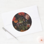 モダンヴィンテージ結婚フローラ ラウンドシール (封筒)