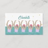 モダンヴィンテージ芸術的泳ぐ人シンクロスイミング エンクロージャーカード (正面)