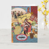 モダンヴィンテージ西部女性のカーボーイ カード (黄色い花)