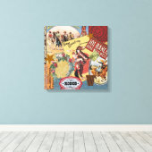 モダンヴィンテージ西部女性のカーボーイ キャンバスプリント (インサイチュ (ウッドフロア))