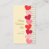 モダンヴィンテージ赤いハートハッピーバレンタインデー エンクロージャーカード (正面)