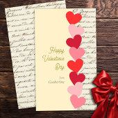 モダンヴィンテージ赤いハートハッピーバレンタインデー エンクロージャーカード