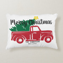 モダンヴィンテージ赤トラック アクセントクッション