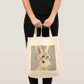 モダンヴィンテージ農家の白うさぎ トートバッグ (正面(商品))
