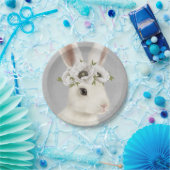 モダンヴィンテージ農家の白うさぎ ペーパープレート (パーティー)