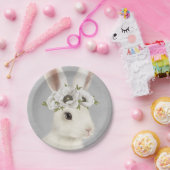 モダンヴィンテージ農家の白うさぎ ペーパープレート (パーティー)