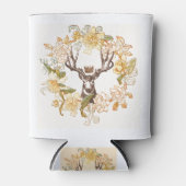 モダンヴィンテージ鹿素朴ピンク花 缶クーラー (正面)