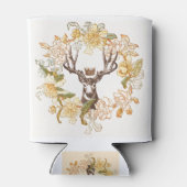 モダンヴィンテージ鹿素朴ピンク花 缶クーラー (裏面)