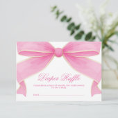 モダンヴィンテージ ピンクの大きなリボン おむつくじ エンクロージャーカード (スタンド正面)