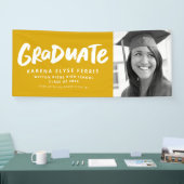 モダン一はっきりした号写真黄金色 横断幕 (トレードショー)