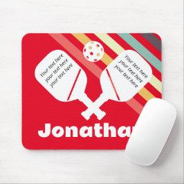 モダン一角目のキャッチPickleball Red white マウスパッド